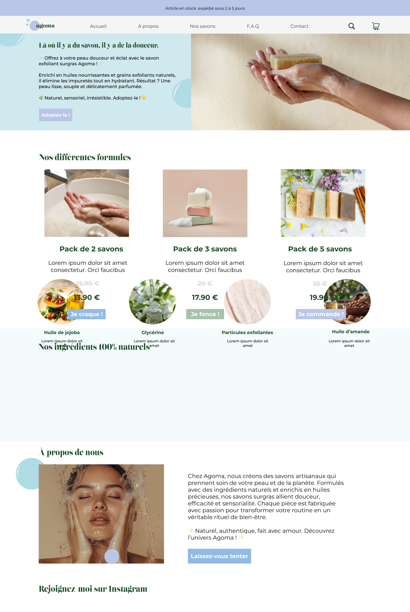 Site e-commerce éphémère pour AGOMA